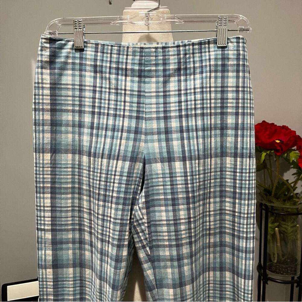 NEW Brooks Brothers 346 Preppy Cotton Poplin Plaid Y2K Capri Yacht Pants 6 NWOT - Picture 2 of 16